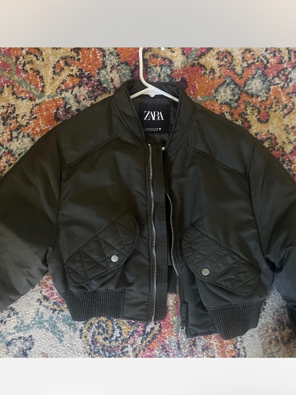 Zara Olive Green Puffer Jacket